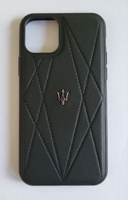 Maserati Backcover Schutzhülle iPhone 11 Pro - Schwarz mit Maserati-Metall-Logo