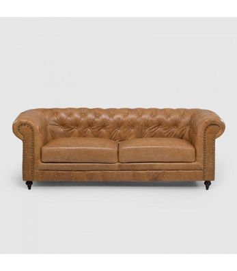 Chesterfield 3 Sitzer Klassische Luxus Barock Rokoko Sofa Textil Leder Couch