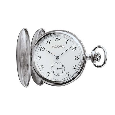 Adora Taschenuhr Savonnette Herren Ø 50mm Edelstahl Handaufzug