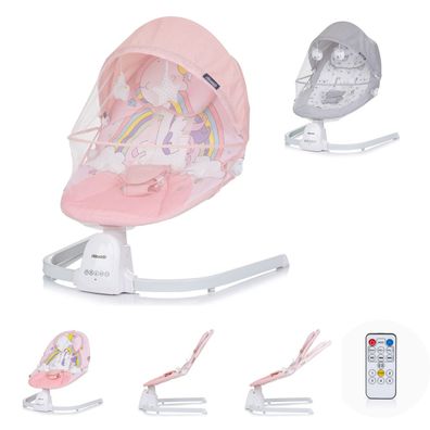 Chipolino Babywippe Oasis Fernbedienung, Timer, Moskitonetz, Gurt, Plüschtiere