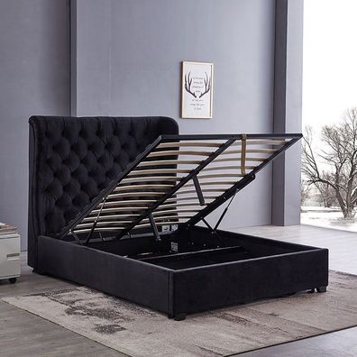 Bett Chesterfield Polsterbett Luxus Schlafzimmer Design Betten Leder 140x200cm