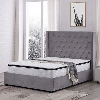 Bett Chesterfield Polsterbett Luxus Schlafzimmer Design Betten Textil Leder Neu