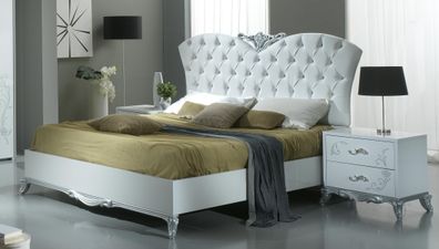 Luxus Bett Leder Betten 160x200 Chesterfield Schlafzimmer Italienische Möbel Neu