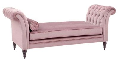 Chaiselongue Neu Wohnzimmer Lounge Möbel Modern Design Sofa Stoff Rosa Textil