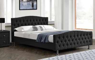 Chesterfield Bett Design Schlafzimmer Englisches Betten 180x200cm Textil Polster