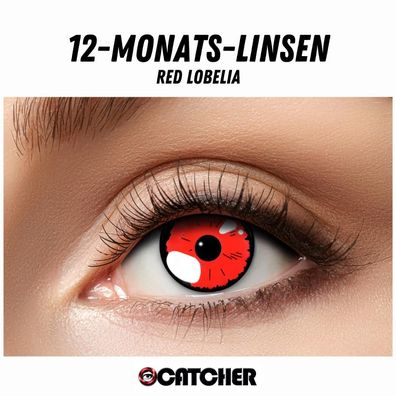 12 Monatslinsen Red Lobelia Rot Schwarz Motivlinse