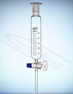 Verteilerzylinder geschliffen 24/29 Glashahn 1000ml mit Skala