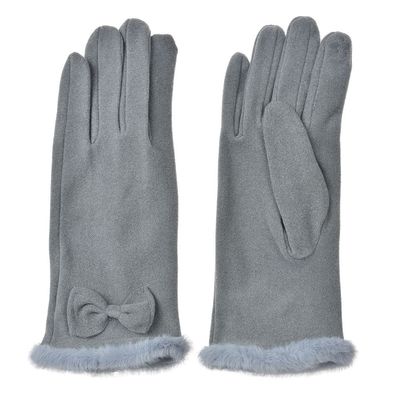 Clayre & Eef Winterhandschuhe 9x23 cm Grau Polyester