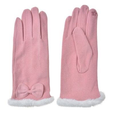 Clayre & Eef Winterhandschuhe 9x23 cm Rosa Polyester