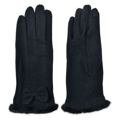 Clayre & Eef Winterhandschuhe 9x23 cm Schwarz Polyester