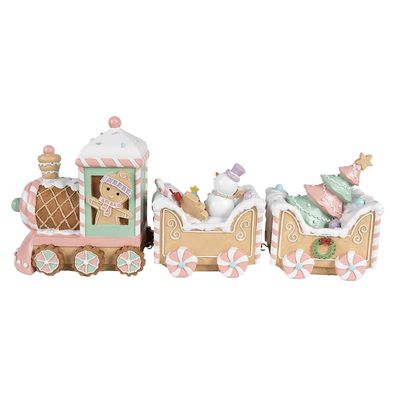 Clayre & Eef Weihnachtsdekoration Zug 45x12x19 cm Beige Kunststoff (Gr. 45x12x19 cm)
