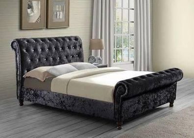 Chesterfield Hotel Doppel Leder Bett Schlafzimmer Polster Luxus Betten 180x200cm