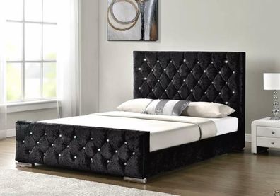 Chesterfield Hotel Doppel Leder Bett Schlafzimmer Polster Luxus Betten 140x200cm