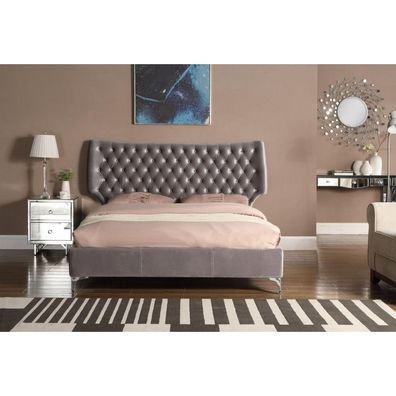 Designer Bett Chesterfield Betten Textil Leder Hotel Luxus Polster Samt Stoff