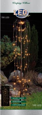 Weihnachtsbeleuchtung Trauerweide 180 cm 180 Lichter LED warmweiß 5 Meter Leitung