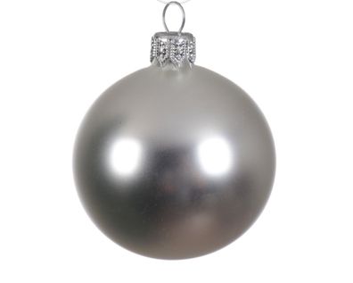 1 Glas Weihnachtskugel matt 15 cm silber KSD Decoris