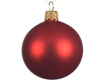 4 Glas Weihnachtskugeln matt 10 cm weihnachtlich rot KSD Decoris