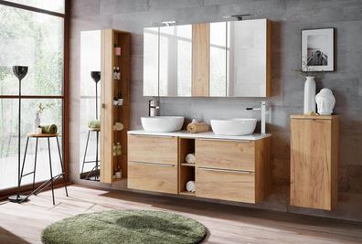 Design Badezimmer Möbel Bad 8 tlg. Set Garnitur Schrank Waschbecken Bedemöbel