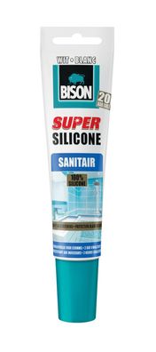 Super Silikon Sanitär Weiß Hängend/Schlauch 150 ml Bison