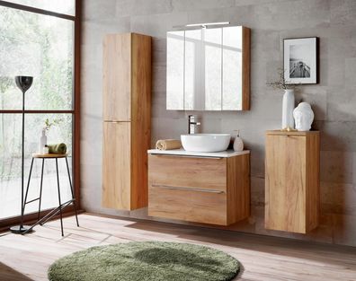 Design Badezimmer Möbel Bad 4 tlg. Set Garnitur Schrank Waschbecken Badmöbelsets