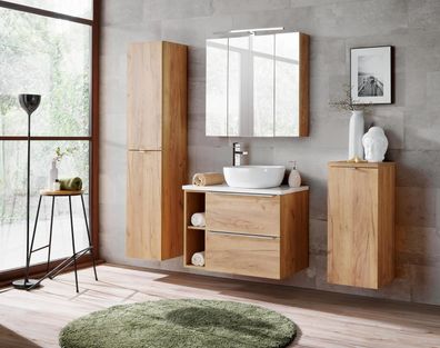 Design Badezimmer Möbel Bad 5 tlg. Set Garnitur Schrank Waschbecken Badmöbelsets