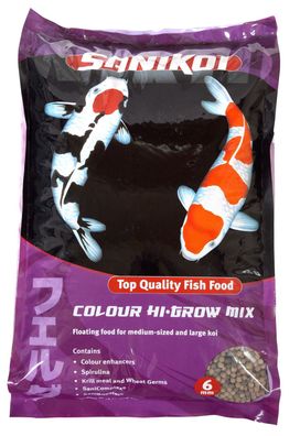 Karpfenfutter Sanikoi Colour Hi Grow Mix 6 mm 10 Liter Velda