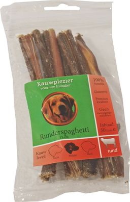 Natürlicher Snackbeutel Rinderspaghetti 15 cm 50 Gramm Kauspaß Gebr. De boon