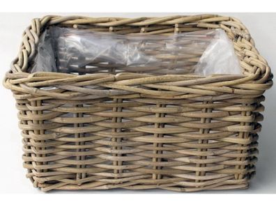 Blumenkasten Rotan Antik Grau 40X40H20 cm - Van der Leeden