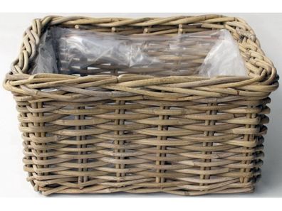 Blumenkasten Rotan Antik Grau 30X30H15 cm - Van der Leeden