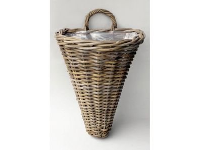 Wandaufhänger Rattan Grau 35X30H42 cm - Van der Leeden