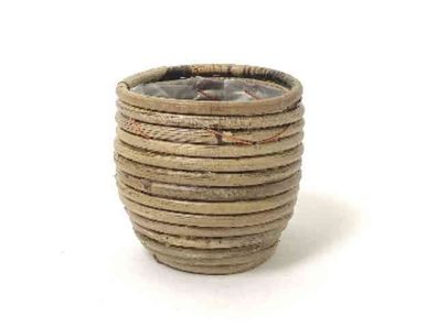 Rattan Round Basket Stripe Durchmesser 7 cm Blumentopf - Van der Leeden