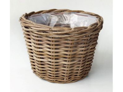 Blumentopf Rotan Antik Grau D29H20 cm - Van der Leeden