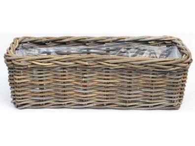 Blumentopf Pot Rotan Antique Grey 60X23H20 cm - Van der Leeden