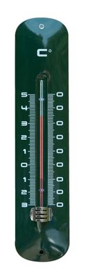 Wandthermometer Metall grün 30x6,5x1 cm Nature