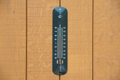 Wandthermometer Metall anthrazit 30x6,5x1 cm Nature