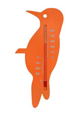 Wandthermometer Kunststoff orange Specht 15x7,5x0,3 cm Nature