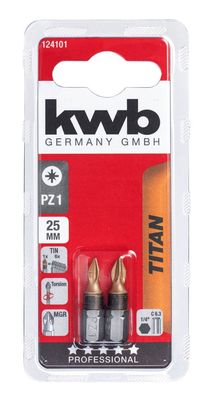 Titan Bits 25 mm Pozidrive PZ 1 2 Stück Karte Eurofix