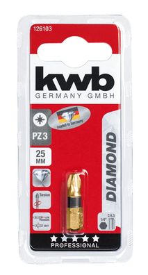 Bit Diamond 25 mm Kreuzschlitzschraube Nr. 3 Karte KWB