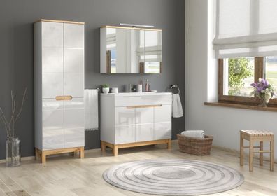 Design Badezimmer Möbel Bad Set Garnitur Schrank Waschbecken Badmöbelsets 3tlg