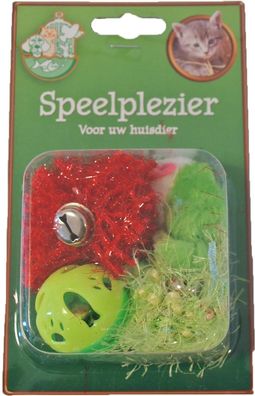 Katzenspielzeug Blisterpackung 2 Crinkle Ball 1 Ball und 1 Maus Play Fun cat Gebr