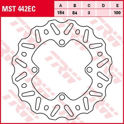 MST442EC Bremsscheibe starr Kawasaki KX85 01-12 hinten