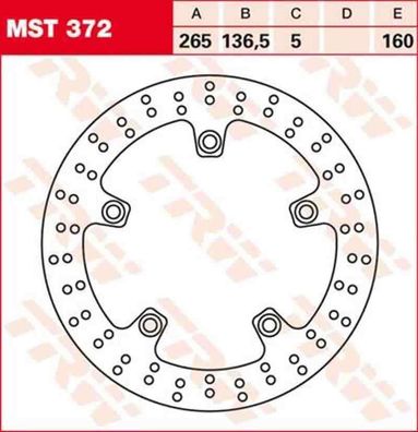 MST372 Bremsscheibe starr Husqvarna 900 Nuda BMW F650 F800 K1200 R1200 05 -