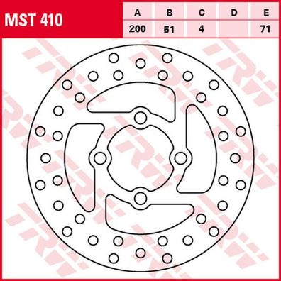 MST410 Bremsscheibe starr Yamaha YFM 700 R