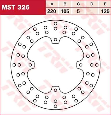 MST326 Bremsscheibe starr Honda XL 250 Honda 650 FX Dominator SLR 88 - 02