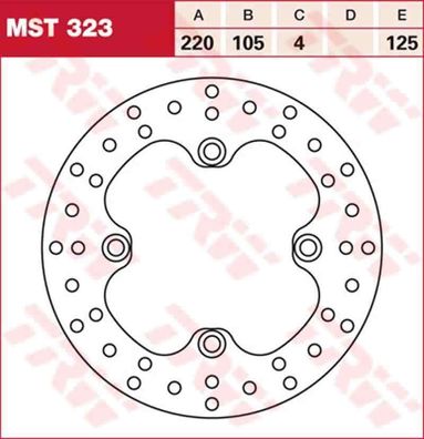 MST323 Bremsscheibe starr Honda 250 400 600 XR TRX 400 Kawasaki KFX 400 Suzuki L