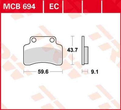 MCB694 Bremsbelag ATU Baotian Benelli CPI Cagiva Generic Keeway Kymco Sachs Peug