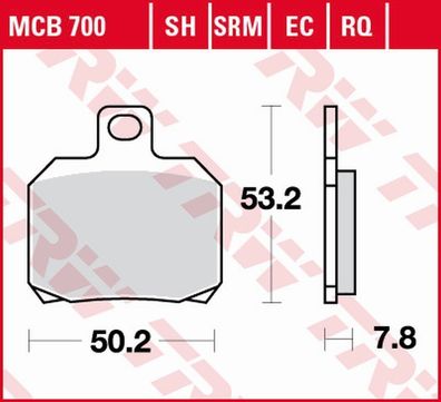 MCB700EC Bremsbelag Scooter bis 125 CCM