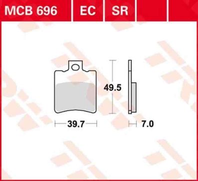 MCB696EC Bremsbelag Aprilia Beneli Gilera Italjet KTM Malaguti Peugeot Piaggio S