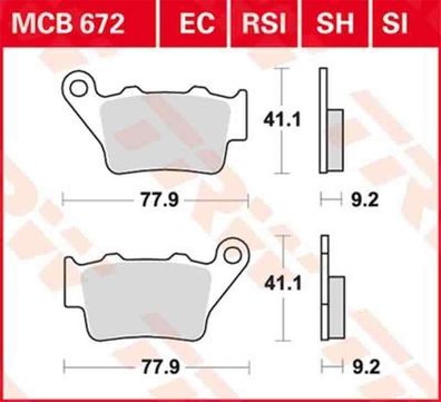 MCB672EC Bremsbelag Alfer Aprilia Benelli CCM CF-Moto GasGas Highland Honda Husa