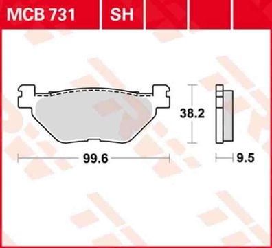 MCB731SH Bremsbelag Yamaha TDM 900 950 XV 1200 XT FJR 1300 XV 1700 XV 1900